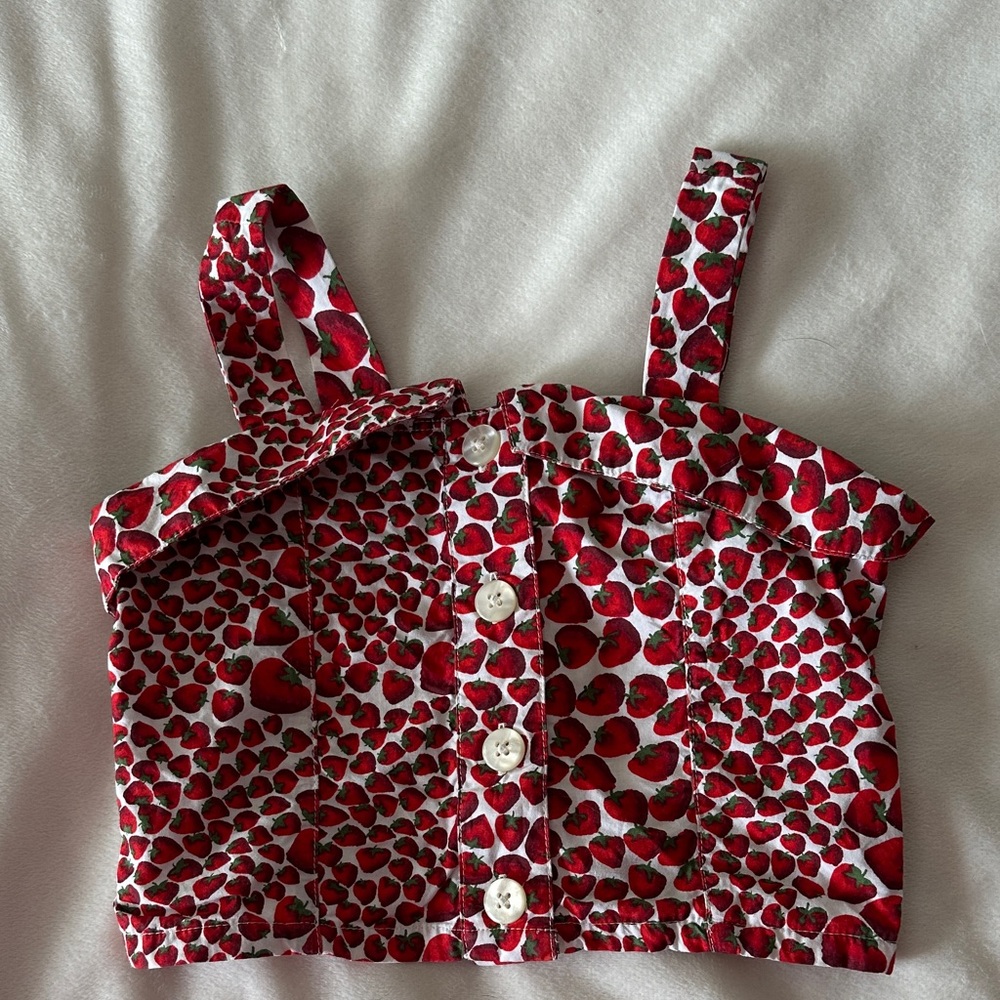 Crewcuts Red Strawberry Print Kids Tank Top
